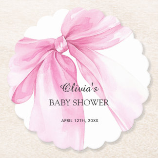 Dessous-de-verre En Papier Baby Shower Ruban Arc-en-ciel Rose
