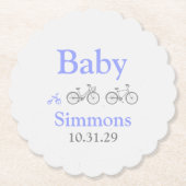 Dessous-de-verre En Papier Baby shower vélo périphérique (Devant)