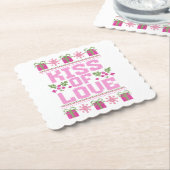Dessous-de-verre En Papier Baiser d'amour pour Noël (Incliné)