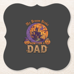 Dessous-de-verre En Papier Balai Cassa Papa Halloween Maison Hantée Moustache