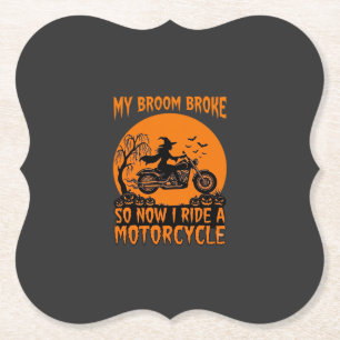 Dessous-de-verre En Papier Balai Casse Halloween Sorcière Moto Chauves-Souris