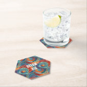 Dessous-de-verre En Papier Balayage bleu rouge orange (En situation)