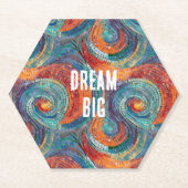 Dessous-de-verre En Papier Balayage bleu rouge orange (Devant)