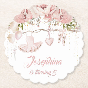 Dessous-de-verre En Papier Ballerina rose vif tutu ballon de fête d'anniversa