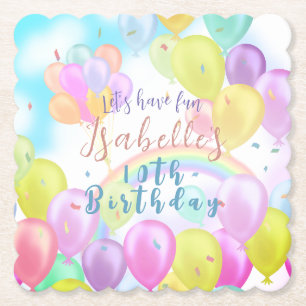 Dessous-de-verre En Papier Balloon Pastel Anniversaire