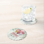 Dessous-de-verre En Papier Balloon rose Bourgogne Bois Rustique Baby Girl Dou (En situation)