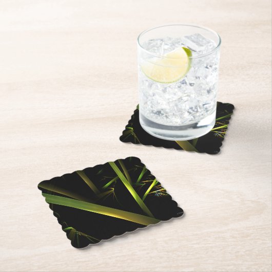 Dessous-de-verre En Papier Bambou Abstrait (En situation)
