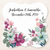 Dessous-de-verre En Papier Barres de boisson Fleur tropicale sur blanc (Devant)