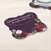 Dessous-de-verre En Papier Barres de boisson Plum géométrique Purple Rose Gol (Incliné)