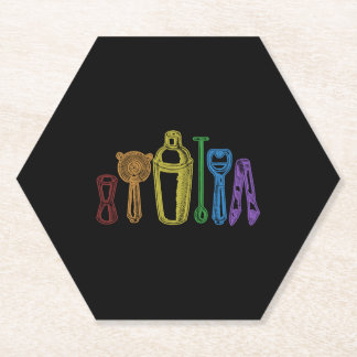Dessous-de-verre En Papier Bartender LGBT Rainbow Barmaid Mixologue Barmaid