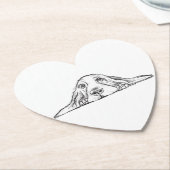 Dessous-de-verre En Papier basset blanc (Incliné)