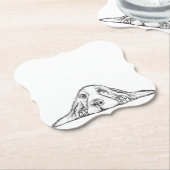 Dessous-de-verre En Papier basset blanc (Incliné)