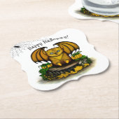 Dessous-de-verre En Papier Bat d'Halloween mignonne (Incliné)