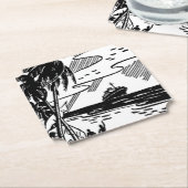 Dessous-de-verre En Papier Bateau de croisière rétro (Incliné)