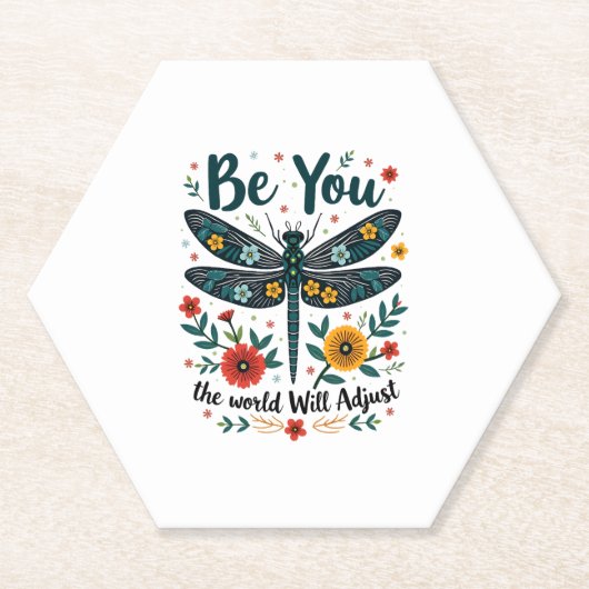 Dessous-de-verre En Papier Be You The World Will Adjust - Dragonfly (Devant)