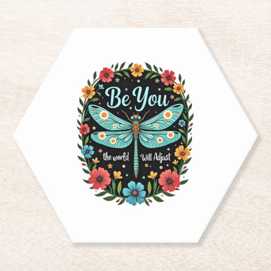 Dessous-de-verre En Papier Be You The World Will Adjust - Dragonfly (1) (Devant)