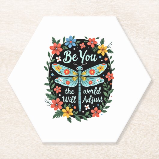 Dessous-de-verre En Papier Be You The World Will Adjust - Dragonfly (2) (Devant)