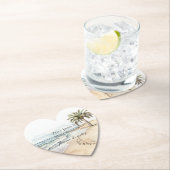 Dessous-de-verre En Papier Beach Ocean Palm Tree Mariage (En situation)