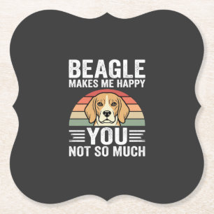 Dessous-de-verre En Papier Beagle Me Rend Heureux Amateur De Chien