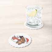 Dessous-de-verre En Papier Bear With Snowman (En situation)