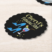 DESSOUS-DE-VERRE EN PAPIER BEAU BLEU 50E ANNIVERSAIRE DESIGN (Incliné)