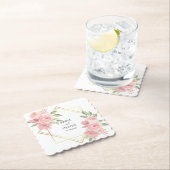 Dessous-de-verre En Papier Beau Roses d'aquarelle rose (En situation)