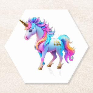 Dessous-de-verre En Papier Beau Sticker Unicorn 1