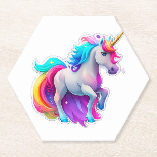 Dessous-de-verre En Papier Beau Sticker Unicorn 2