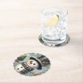 Dessous-de-verre En Papier Beau tourbillon Noël/bonhomme de neige d'hiver (En situation)