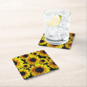 Dessous-de-verre En Papier Beau tournesol jaune lumineux - (En situation)