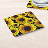 Dessous-de-verre En Papier Beau tournesol jaune lumineux - (Incliné)