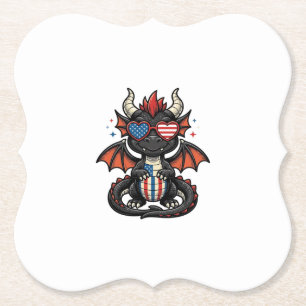 Dessous-de-verre En Papier Bébé dragon patriotique vintage vecteur conception