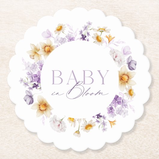 Dessous-de-verre En Papier Bébé en fleurs (Devant)