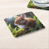 Dessous-de-verre En Papier Bébé lapin nain lapin, (Incliné)