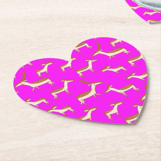 Dessous-de-verre En Papier Bébé mignon cerf et famille (Incliné)