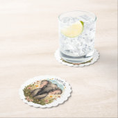 Dessous-de-verre En Papier Bébé mignon Eléphant Calf Fleur sauvage Wanderlust (En situation)