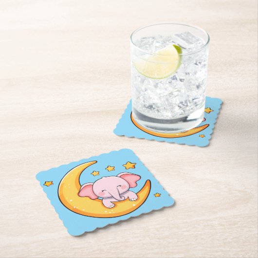 Dessous-de-verre En Papier Bébé rose (En situation)