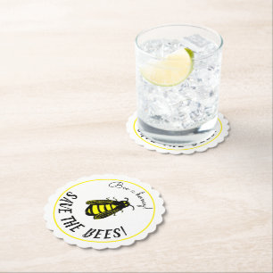 Dessous-de-verre En Papier Bee a Honey Sauvez les abeilles mignonne Bee Art