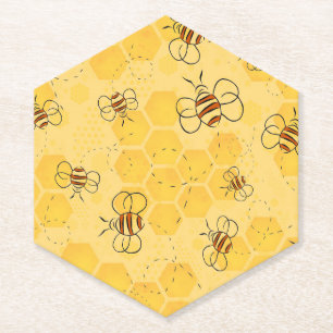 Dessous-de-verre En Papier Bee Buzzing Honey Bees mignonne