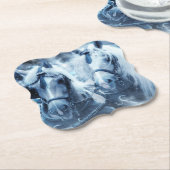 Dessous-de-verre En Papier Belle équipe Cheval Hiver Conduite photo (Incliné)