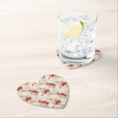 Dessous-de-verre En Papier Belle Flore Rouge Blanc (En situation)