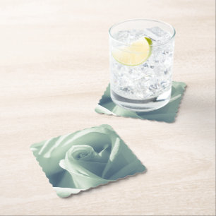 Dessous-de-verre En Papier Belle Rose Mint Green Flower