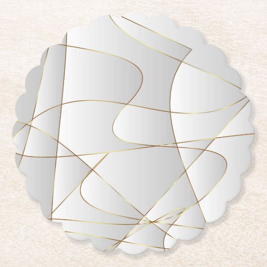 Dessous-de-verre En Papier Belles lignes d'or (Devant)