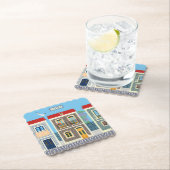 Dessous-de-verre En Papier Belles maisons portugaises avec tuiles ou azulejos (En situation)