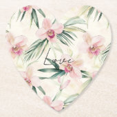 Dessous-de-verre En Papier Belles Orchidées Roses (Devant)