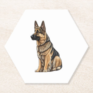 Dessous-de-verre En Papier Berger allemand assis