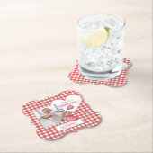 Dessous-de-verre En Papier Berry fraise Premier anniversaire (En situation)