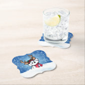 Dessous-de-verre En Papier Bichon Frise Reindeer (En situation)