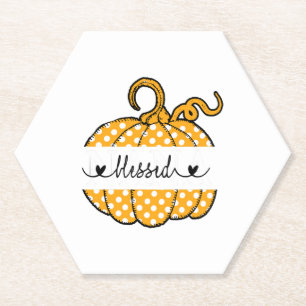 Dessous-de-verre En Papier Bienheureux Nana Citrouille Art Thanksgiving Hallo
