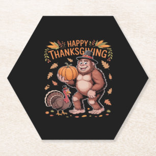 Dessous-de-verre En Papier Bigfoot Turquie Citrouille Thanksgiving Day Classi